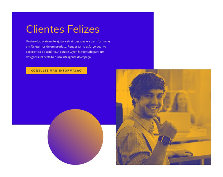 Clientes felizes e satisfeitos Modelo de site