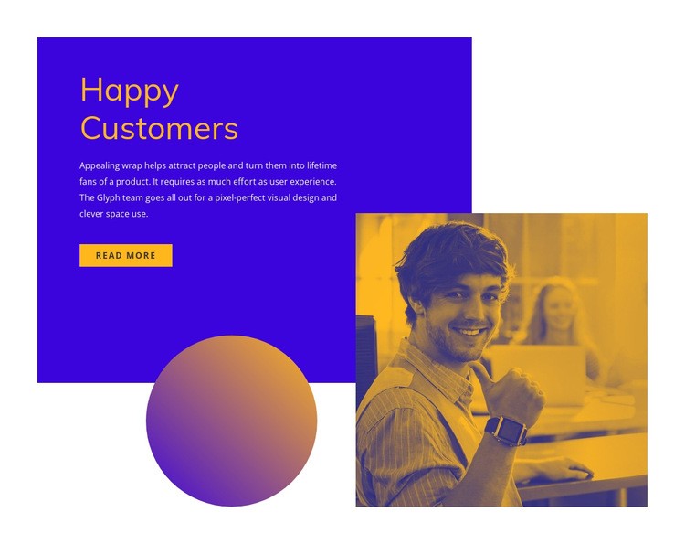 Glada och nöjda kunder Html webbplatsbyggare
