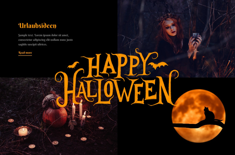 Frohe Halloween-Feiertage Website-Vorlage