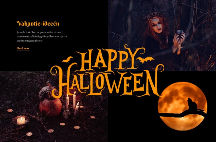 Fijne Halloween-vakantie Website ontwerp