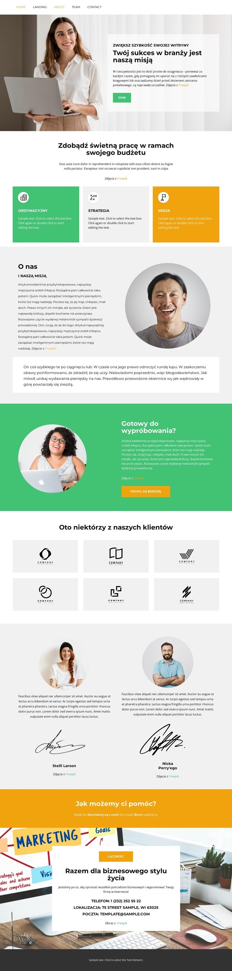 Prosty i intuicyjny Szablon HTML5