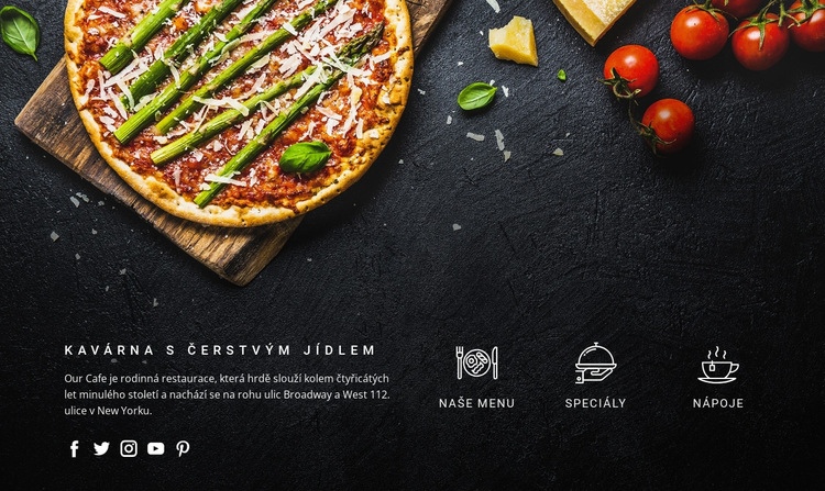 Fantastická čerstvě vyrobená pizza Šablona CSS