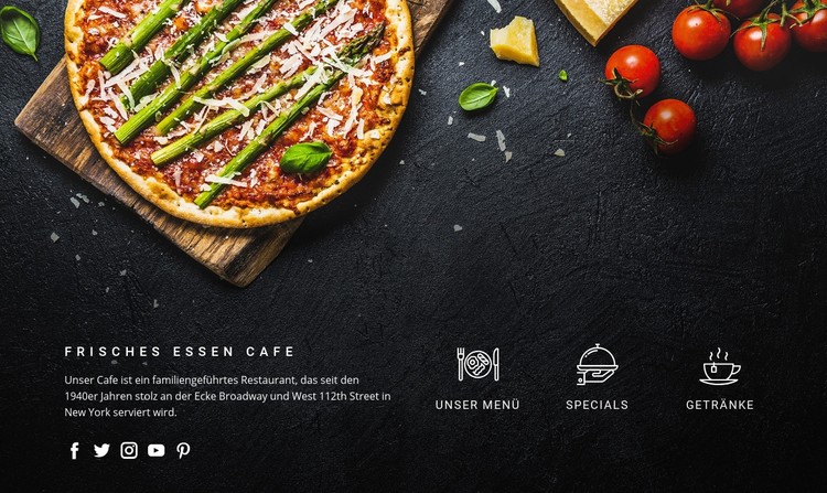 Fantastische frisch zubereitete Pizza CSS-Vorlage