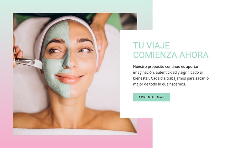 Arcilla purificante spa facial Maqueta de sitio web