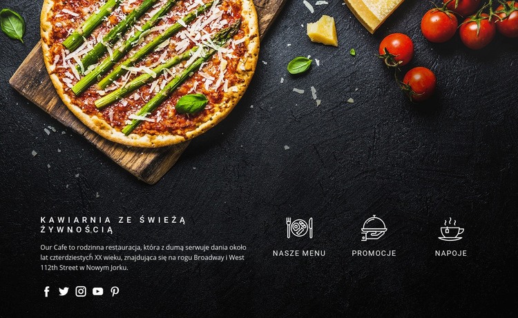 Fantastyczna świeżo przygotowana pizza Kreator witryn internetowych HTML