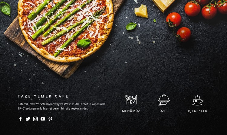 Harika taze yapılmış pizza CSS Şablonu