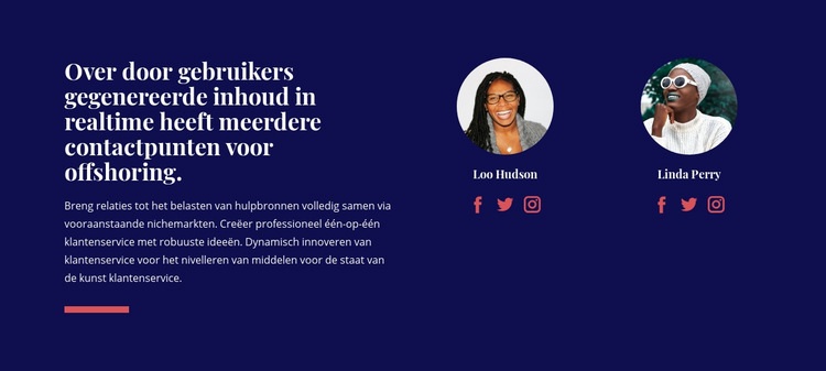 Ons team van stylisten Sjabloon voor één pagina