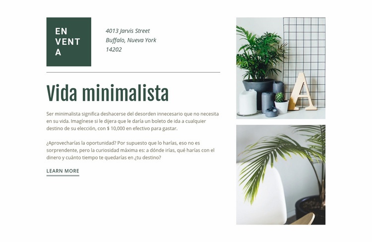 Diseño escandinavo Maqueta de sitio web