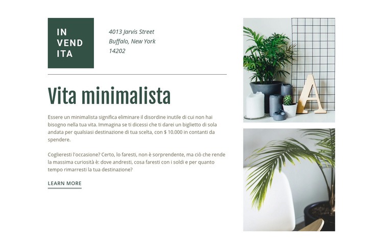 Design scandinavo Costruttore di siti web HTML