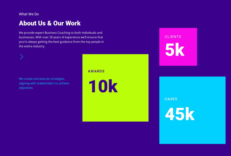About Us and Our Work One Page Template