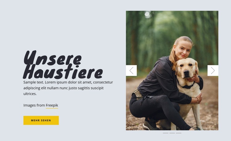 Unsere Haustiere Landing Page
