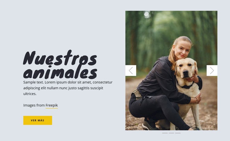 Nuestros animales Creador de sitios web HTML