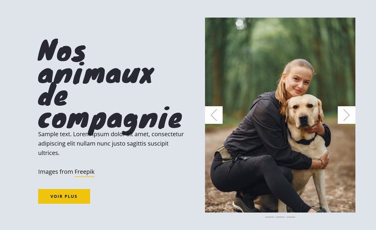 Nos animaux de compagnie Conception de site Web