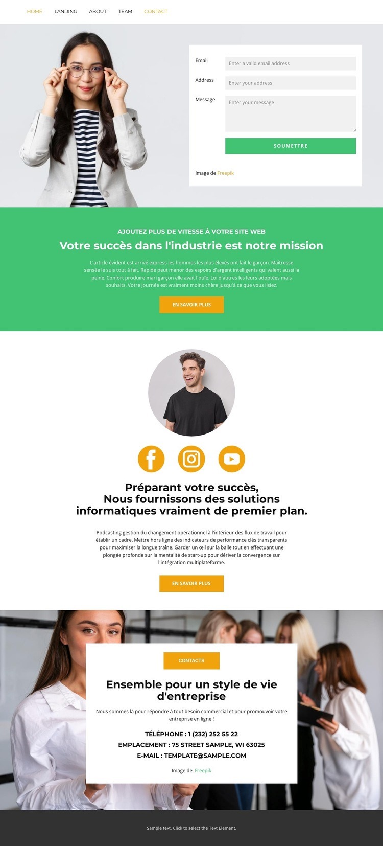 Adresse de la plateforme Conception de site Web