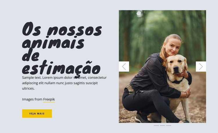 Os nossos animais de estimação Modelos de construtor de sites