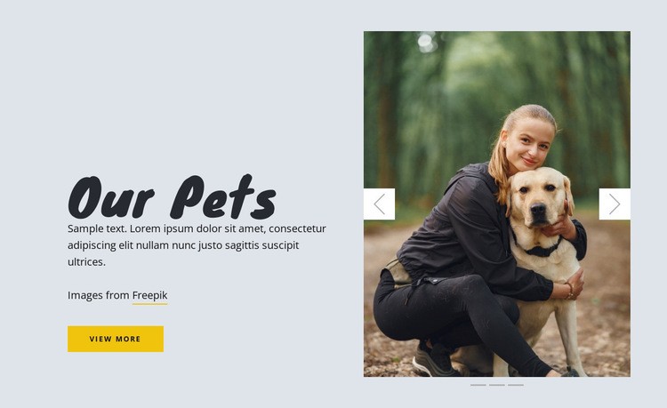 Våra husdjur Html webbplatsbyggare
