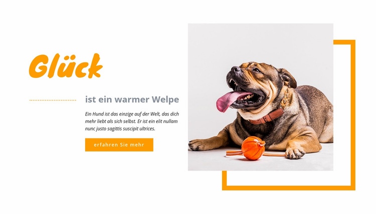 Glück warmer Welpe Website design