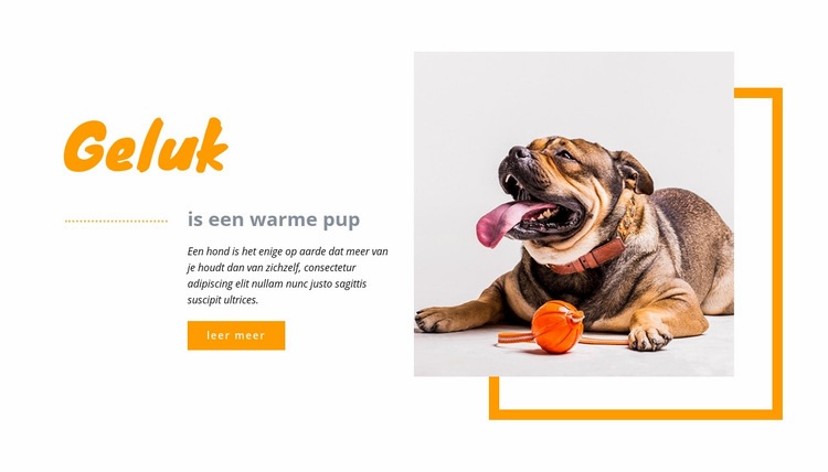 Geluk warme puppy Website mockup