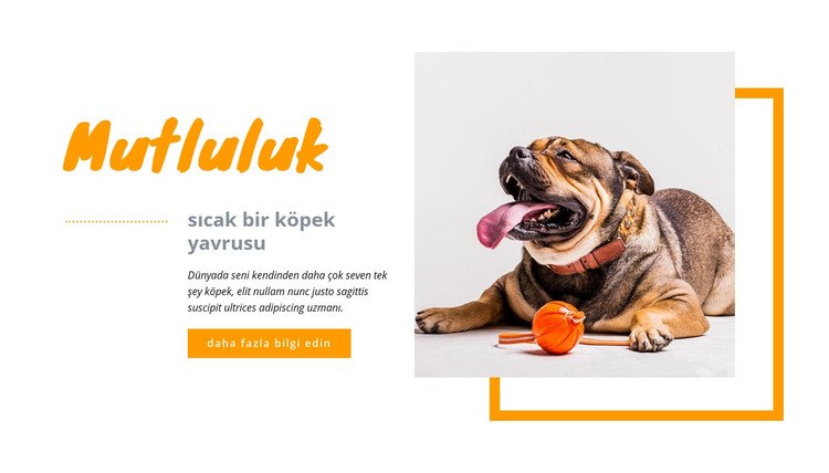 Mutluluk sıcak köpek yavrusu HTML Şablonu