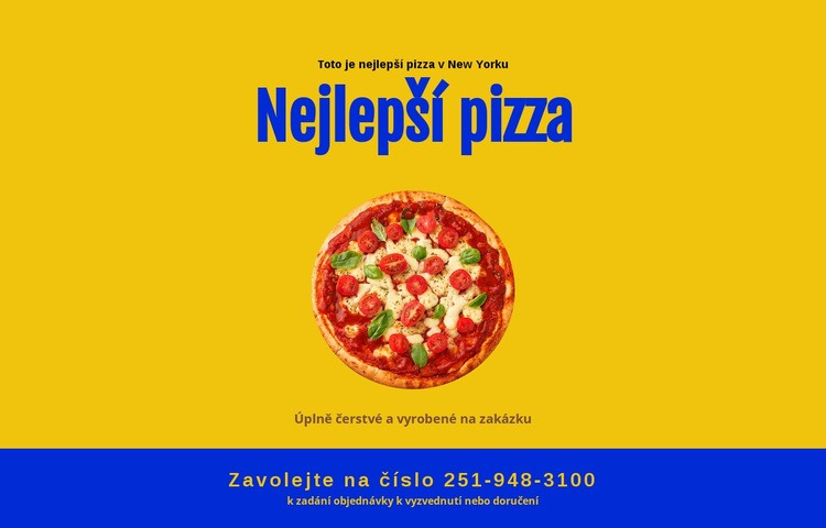 Rozvoz pizzy do restaurace Webový design