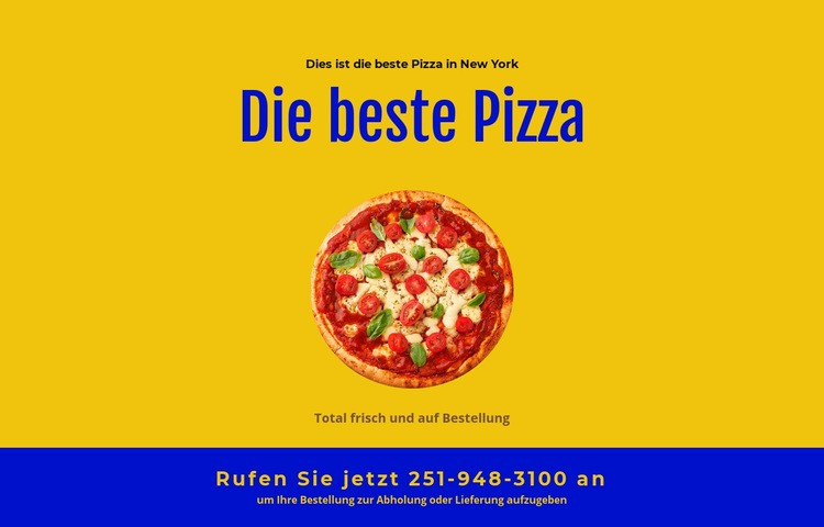 Restaurant Pizza Lieferung Website design
