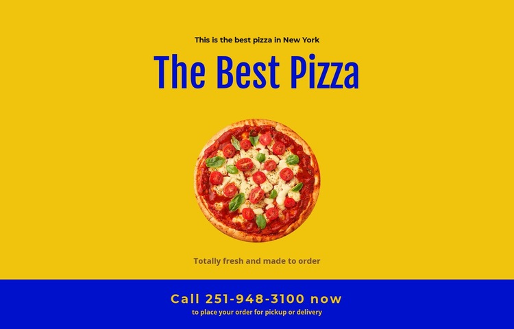 Restaurant pizza delivery Elementor Template Alternative