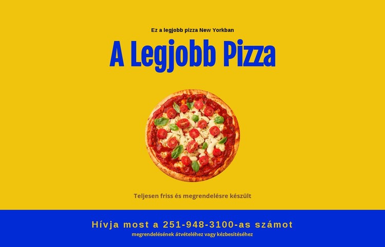 Étterem pizza kiszállítás HTML Sablon