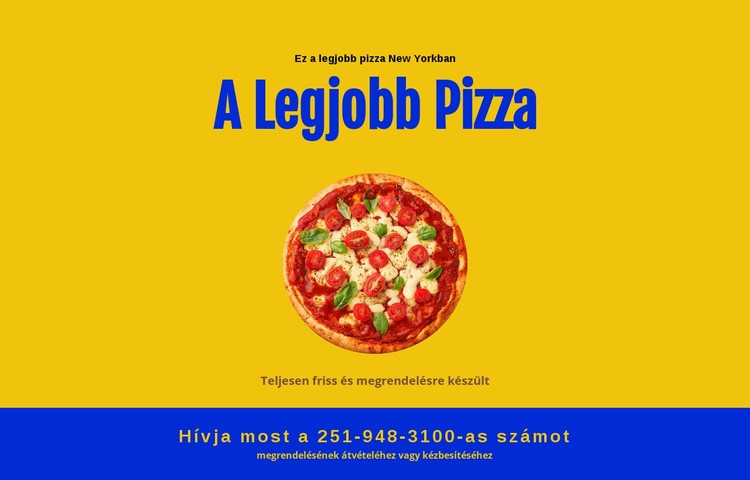 Étterem pizza kiszállítás Weboldal sablon