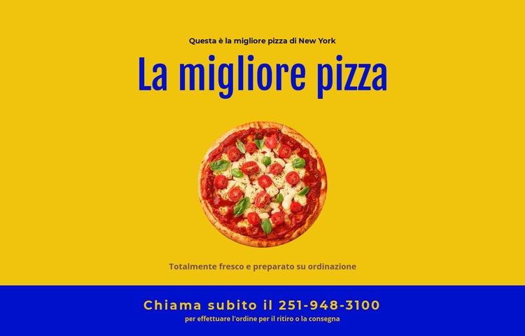 Consegna pizza al ristorante Mockup del sito web