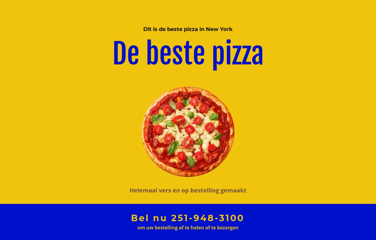 Pizza bezorging bij restaurant HTML-sjabloon