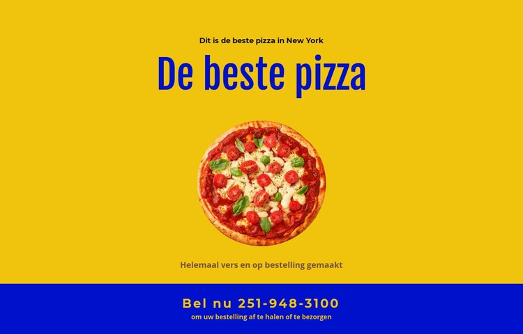 Pizza bezorging bij restaurant Website ontwerp
