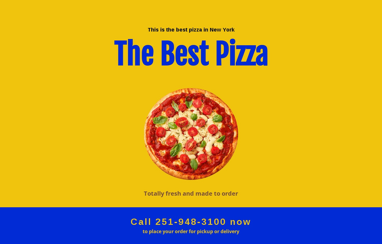 Restaurant pizza delivery One Page Template