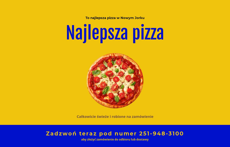 Dostawa pizzy do restauracji Szablon witryny sieci Web
