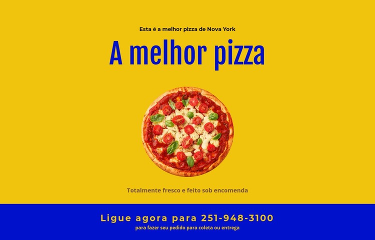 Delivery de pizza em restaurante Maquete do site