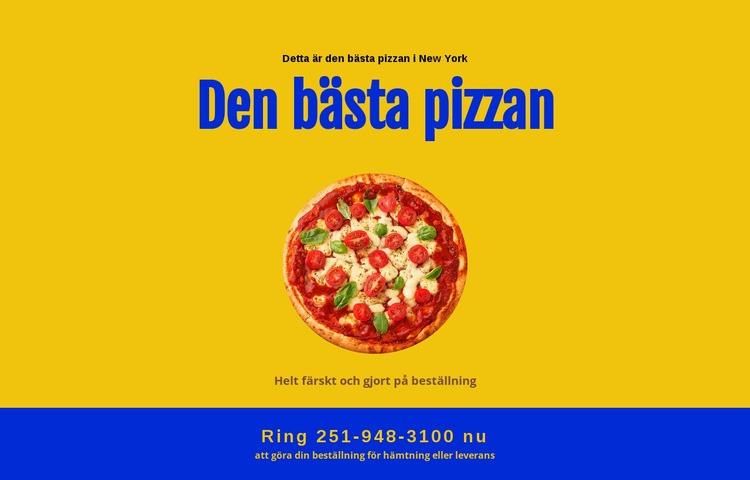 Restaurang pizza leverans Hemsidedesign