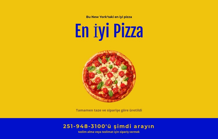 Restoran pizza teslimi Bir Sayfa Şablonu