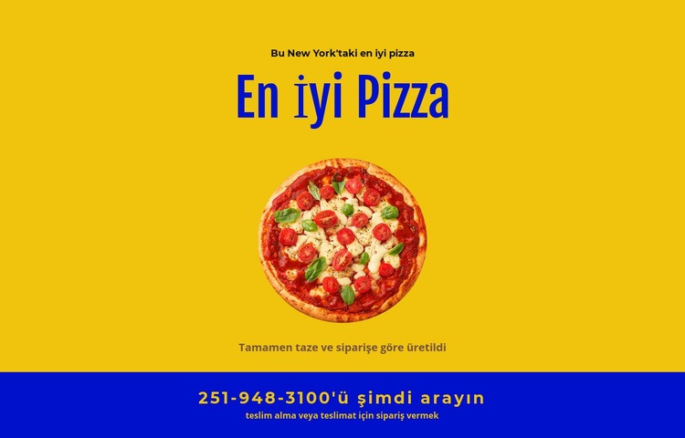Restoran pizza teslimi Web Sitesi Mockup'ı