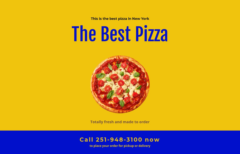 Restaurant pizza delivery Wix Template Alternative