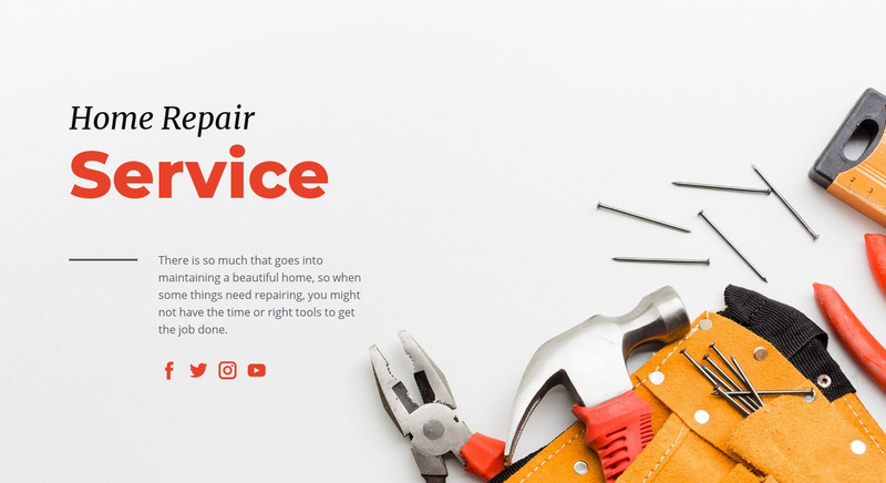 Repair services for homeowners Web Page Design