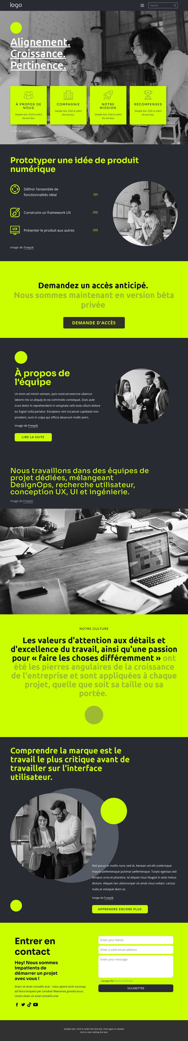 Créez d'excellents produits numériques Conception de site Web