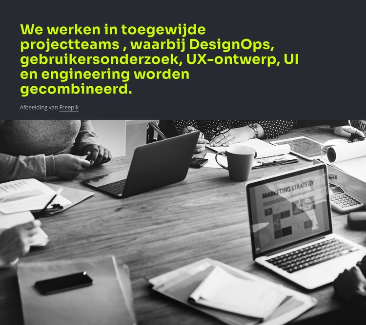 Tekst en brede afbeelding Website Builder-sjablonen