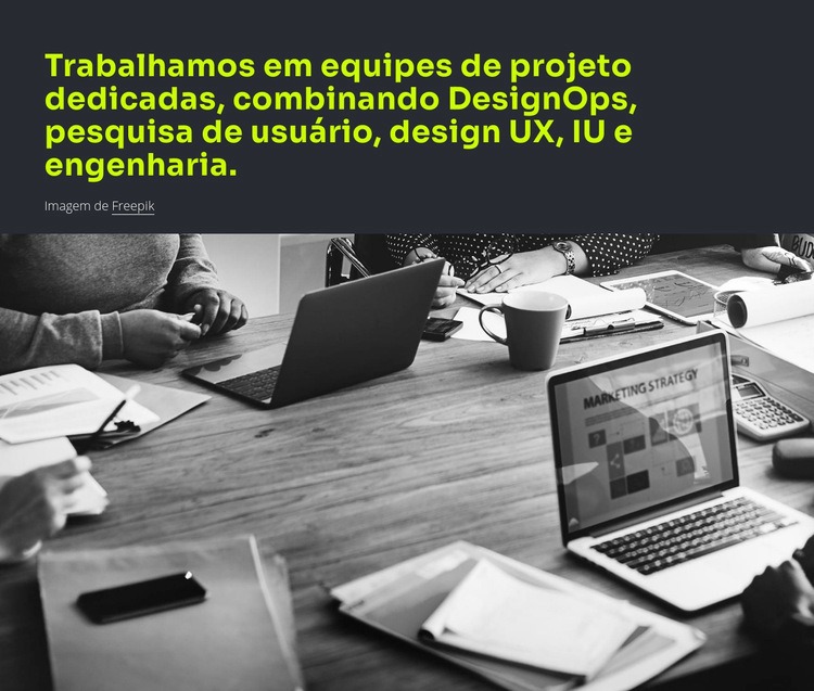 Texto e imagem ampla Construtor de sites HTML