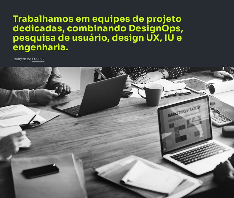 Texto e imagem ampla Modelo HTML5