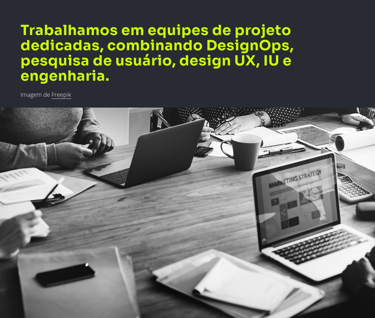 Texto e imagem ampla Template Joomla