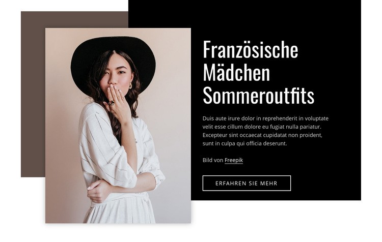 Französische Mädchen Sommeroutfits Eine Seitenvorlage