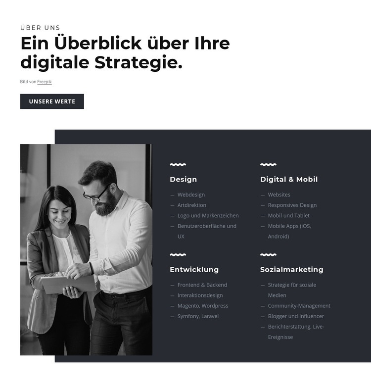 Entwickeln Sie innovative Strategien Eine Seitenvorlage