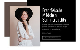 Französische Mädchen Sommeroutfits - Schöne Farbkollektionsvorlage