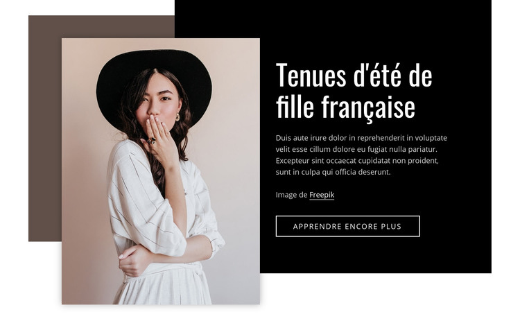 Tenues d'été de fille française Modèle HTML