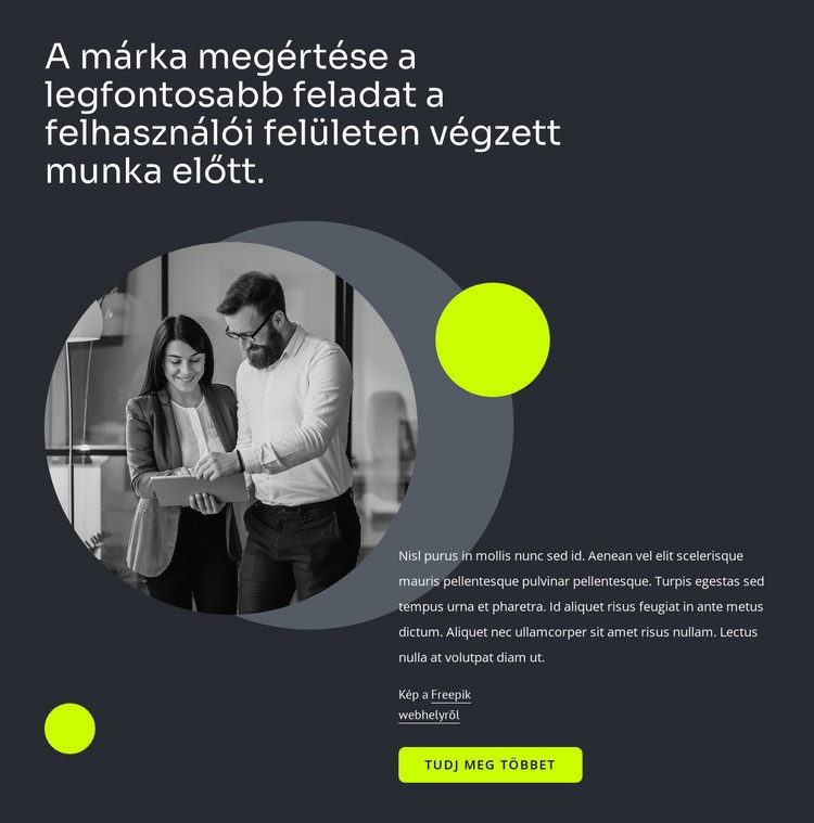 Felhasználói felület kialakítása HTML Sablon