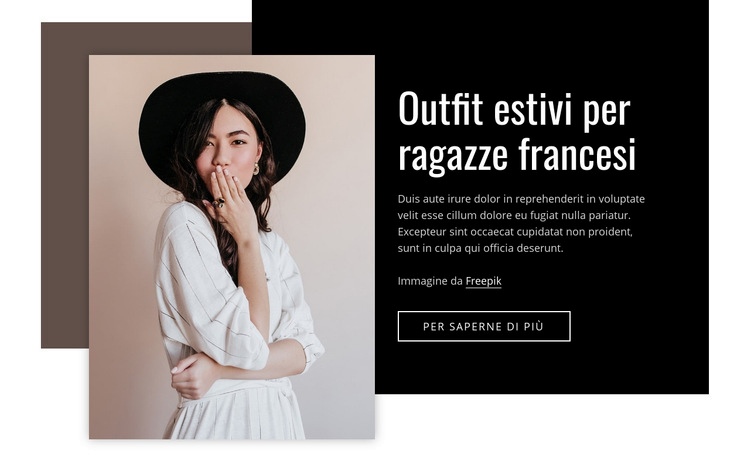 Outfit estivi per ragazze francesi Mockup del sito web